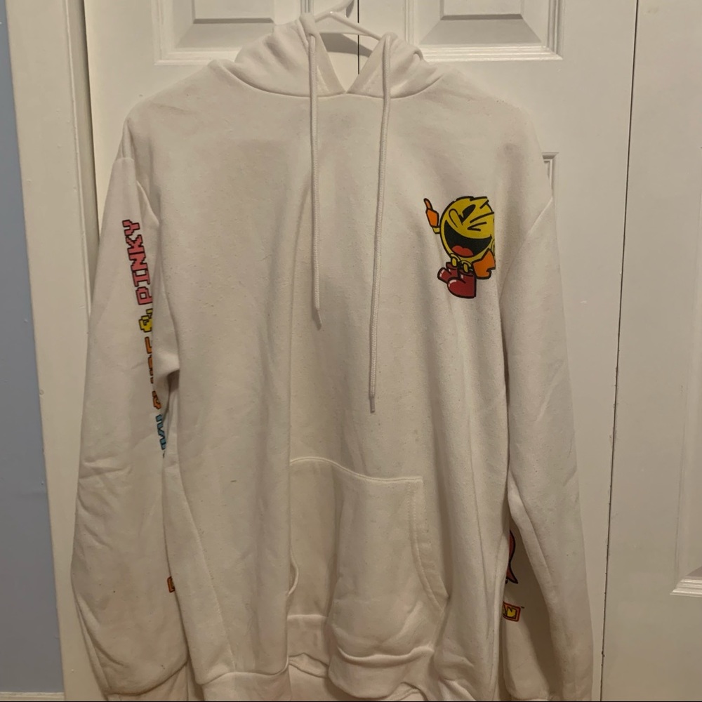 white pacman sweatshirt hoodie
